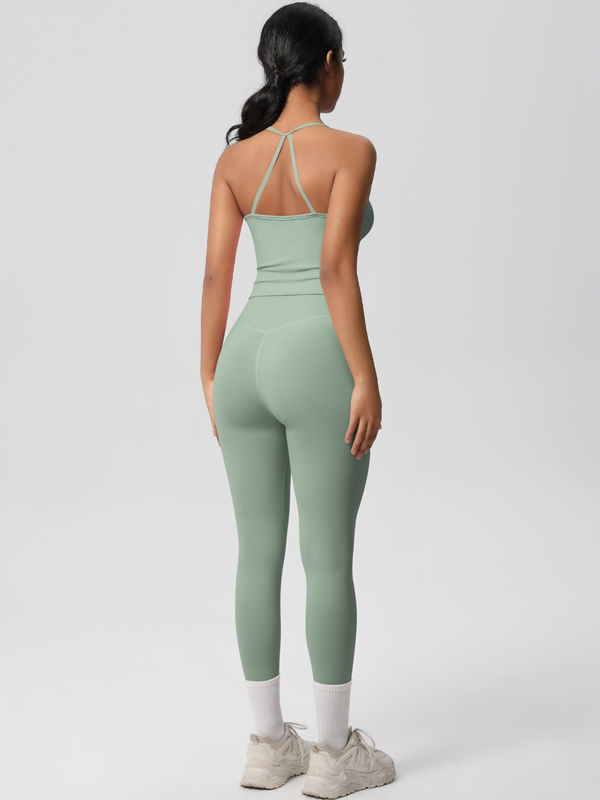 Flexvibe Stretchy High-Waisted Yoga Set - Double-Sided Brushed Versatile Athletic Wear