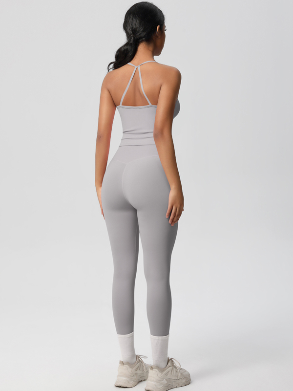 Flexvibe Stretchy High-Waisted Yoga Set - Double-Sided Brushed Versatile Athletic Wear