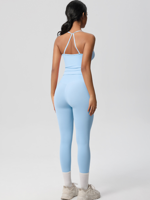Flexvibe Stretchy High-Waisted Yoga Set - Double-Sided Brushed Versatile Athletic Wear