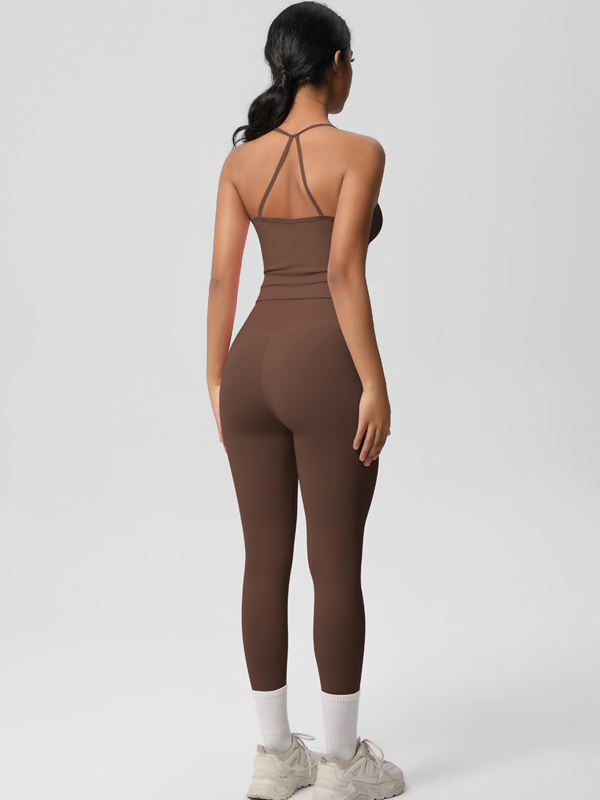 Flexvibe Stretchy High-Waisted Yoga Set - Double-Sided Brushed Versatile Athletic Wear