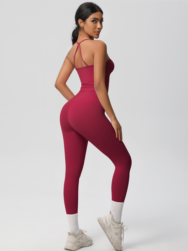Flexvibe Stretchy High-Waisted Yoga Set - Double-Sided Brushed Versatile Athletic Wear