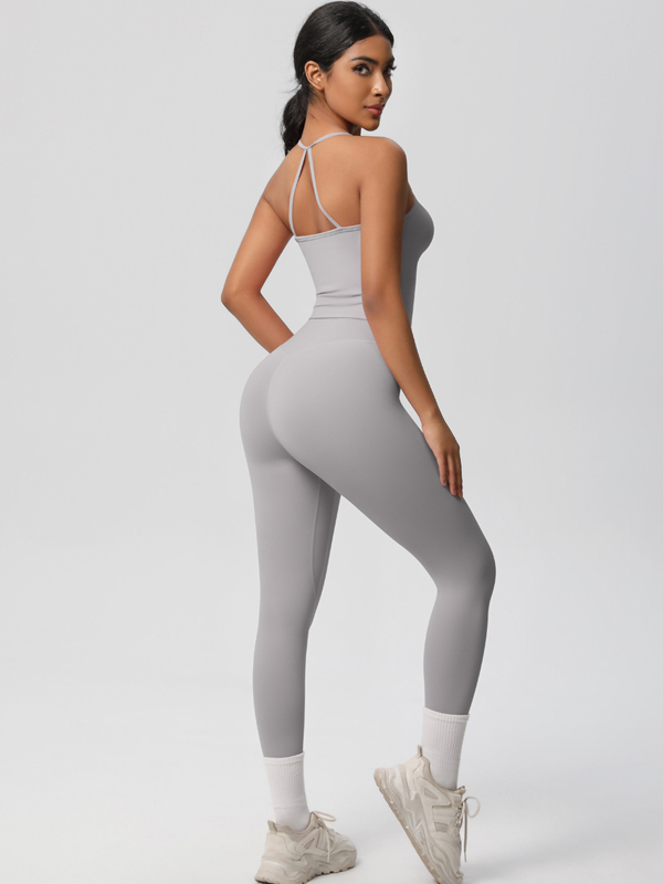 Flexvibe Stretchy High-Waisted Yoga Set - Double-Sided Brushed Versatile Athletic Wear