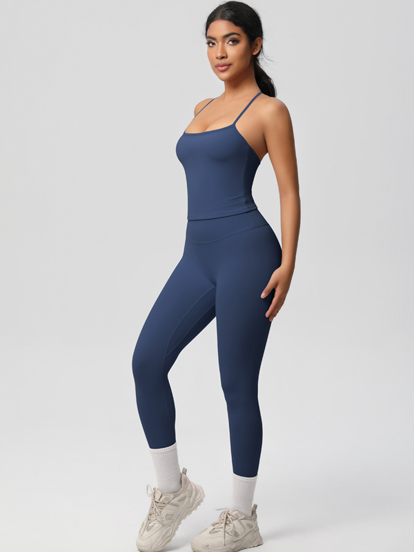 Flexvibe Stretchy High-Waisted Yoga Set - Double-Sided Brushed Versatile Athletic Wear