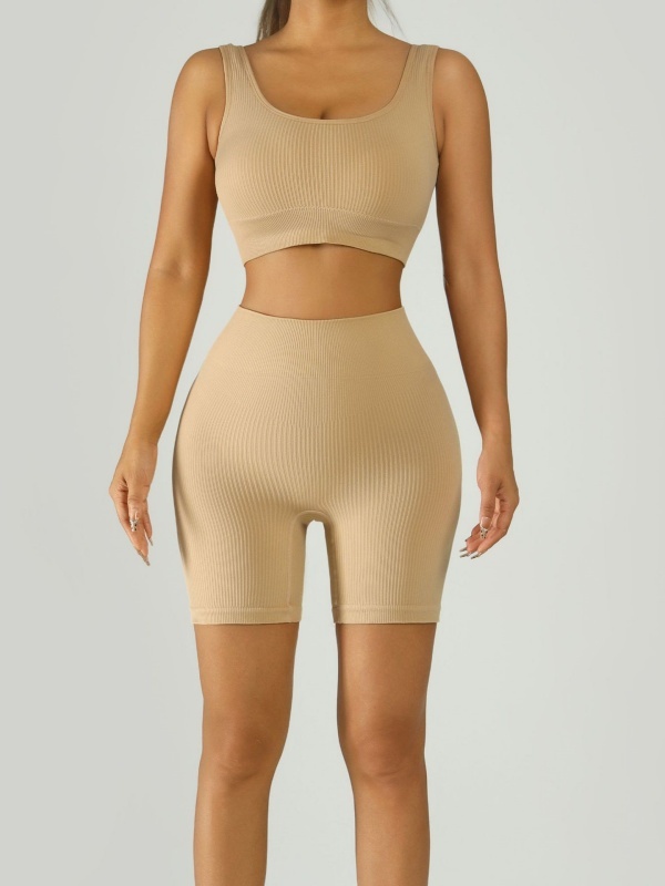 Ribbed Bra High-Waist Short Yoga Set