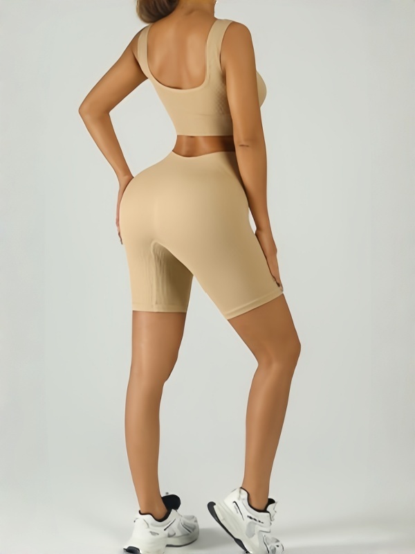 Ribbed Bra High-Waist Short Yoga Set