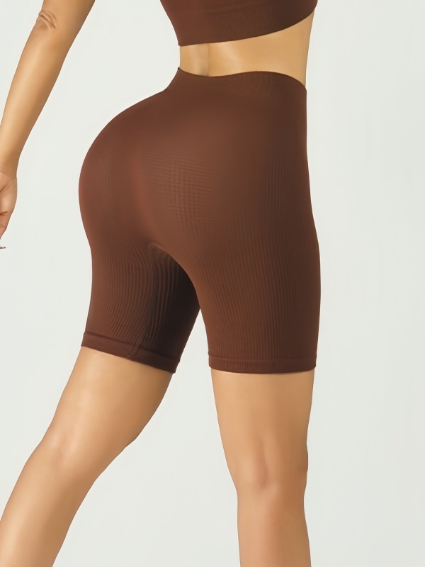 Flexvibe Ribbed Bra High-Waist Short Yoga Set - Stretchy Supportive Moisture-Wicking Activewear
