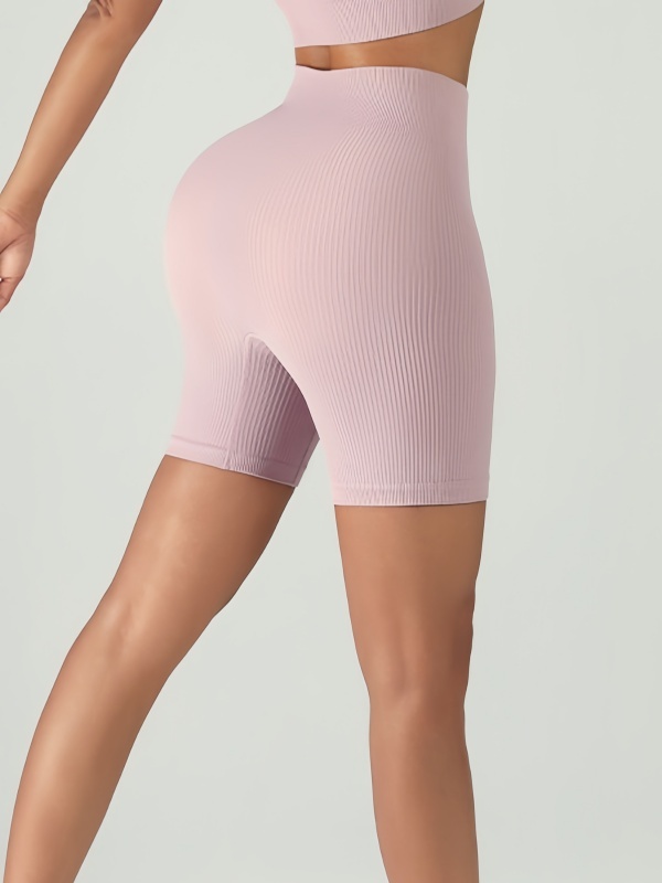 Ribbed Bra High-Waist Short Yoga Set