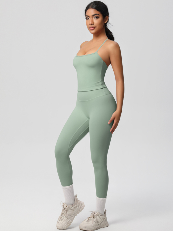 Flexvibe Stretchy High-Waisted Yoga Set - Double-Sided Brushed Versatile Athletic Wear