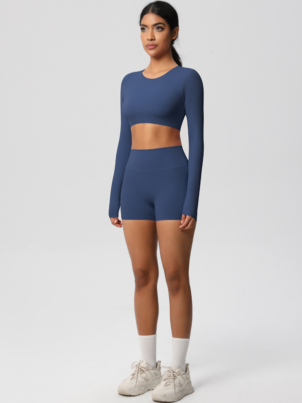 Flexvibe Double-Sided Brushed Yoga Wear Set - High-Waisted Stretchy Moisture-Wicking Activewear
