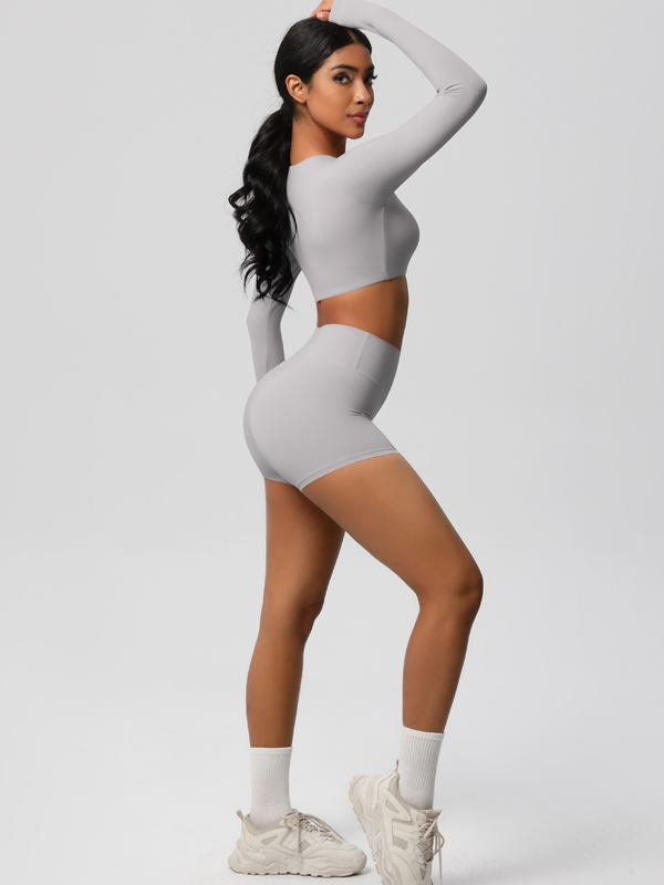 Flexvibe Double-Sided Brushed Yoga Wear Set - High-Waisted Stretchy Moisture-Wicking Activewear
