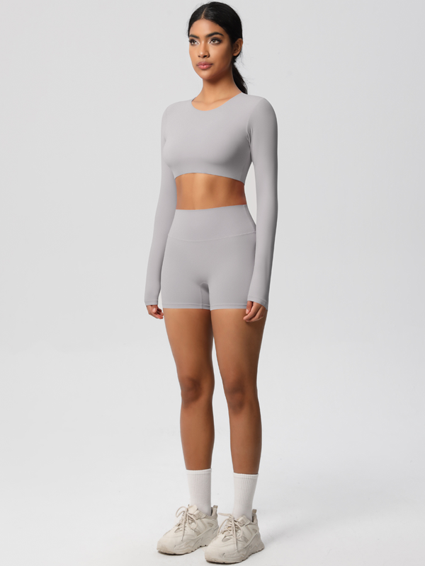 Flexvibe Double-Sided Brushed Yoga Wear Set - High-Waisted Stretchy Moisture-Wicking Activewear