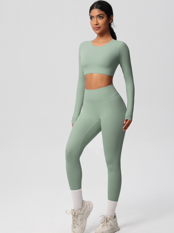 Flexvibe High-Waisted Solid Yoga Set - Elastic Comfortable Breathable Women’s Activewear
