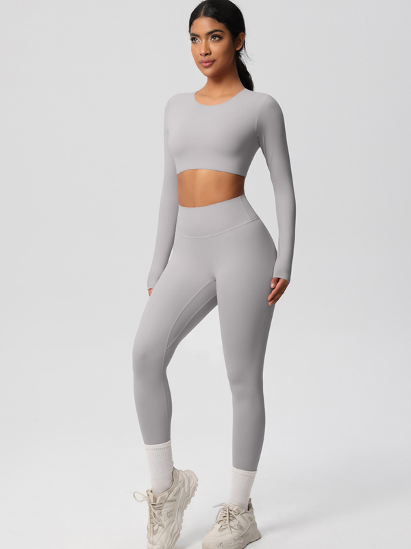 Flexvibe High-Waisted Solid Yoga Set - Elastic Comfortable Breathable Women’s Activewear