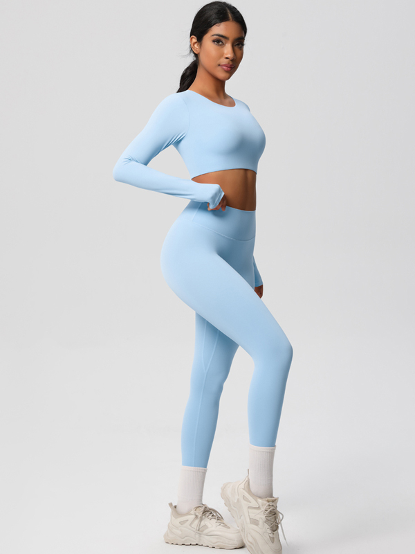 Flexvibe High-Waisted Solid Yoga Set - Elastic Comfortable Breathable Women’s Activewear