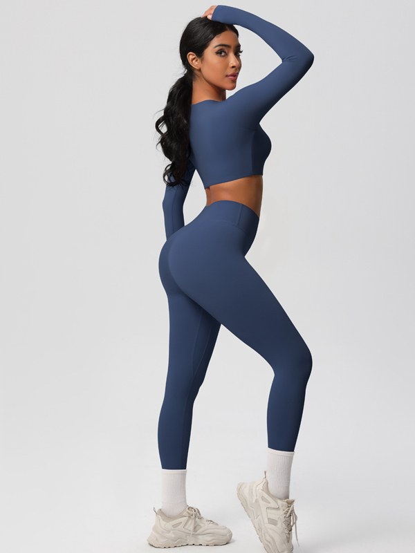 Flexvibe High-Waisted Solid Yoga Set - Elastic Comfortable Breathable Women’s Activewear