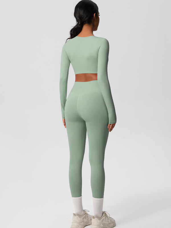 Flexvibe High-Waisted Solid Yoga Set - Elastic Comfortable Breathable Women’s Activewear