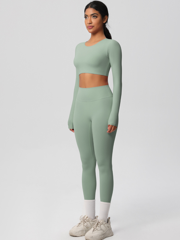Flexvibe High-Waisted Solid Yoga Set - Elastic Comfortable Breathable Women’s Activewear