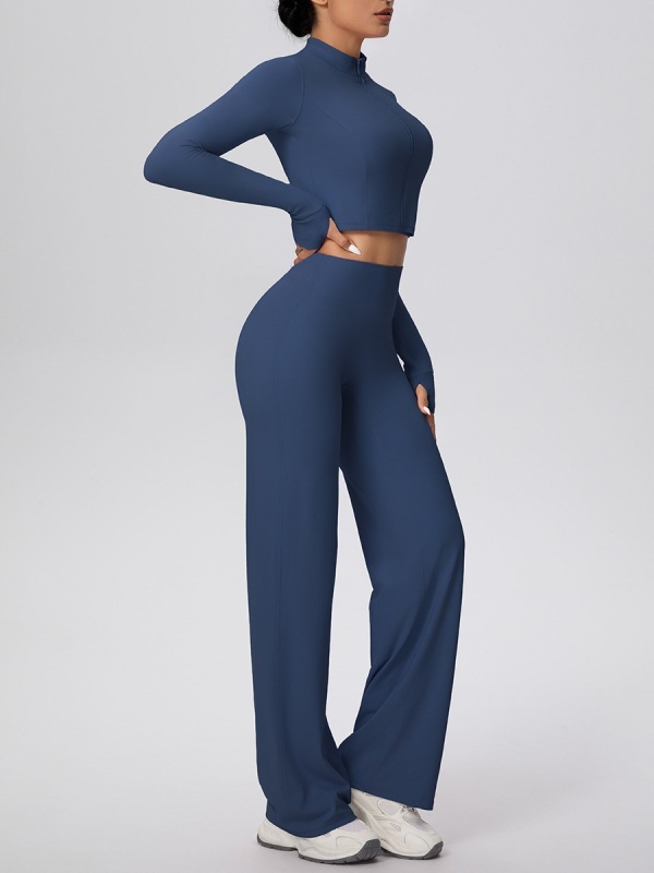 Flexvibe Women’s Brushed Sports Set - Zip Front High Elastic Breathable Gym Workout Suit