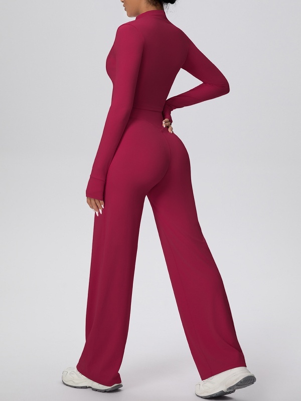 Flexvibe Women’s Brushed Sports Set - Zip Front High Elastic Breathable Gym Workout Suit