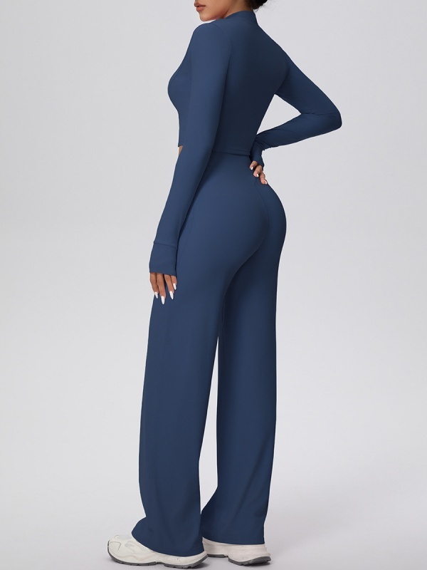 Flexvibe Women’s Brushed Sports Set - Zip Front High Elastic Breathable Gym Workout Suit