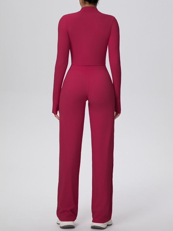 Flexvibe Women’s Brushed Sports Set - Zip Front High Elastic Breathable Gym Workout Suit