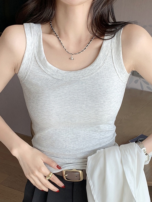 Slim-Fit & Side Boob Coverage Ribbed Camisole for Women - Sleeveless Tank Top, Versatile for Layering & Outer Wear Summer