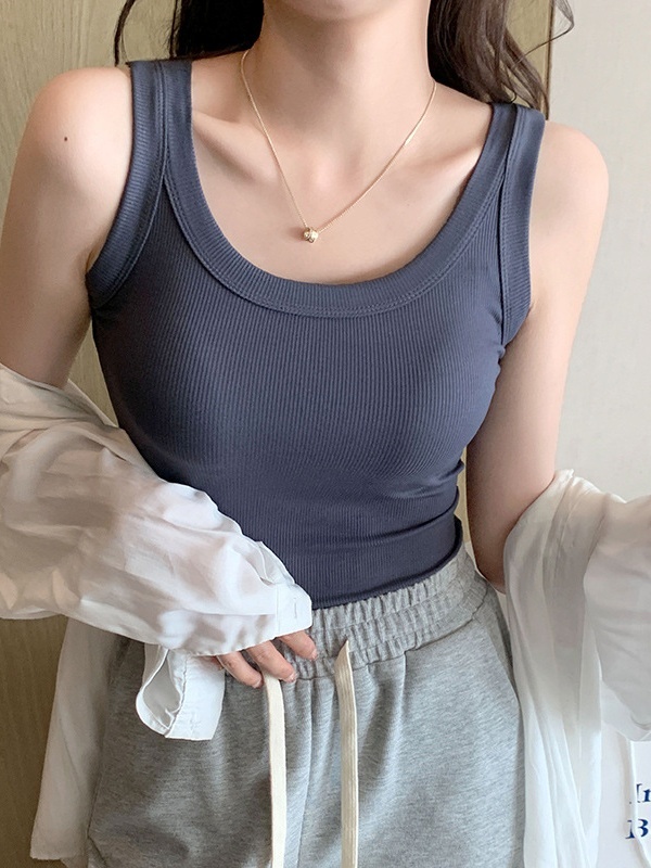 Slim-Fit & Side Boob Coverage Ribbed Camisole for Women - Sleeveless Tank Top, Versatile for Layering & Outer Wear Summer
