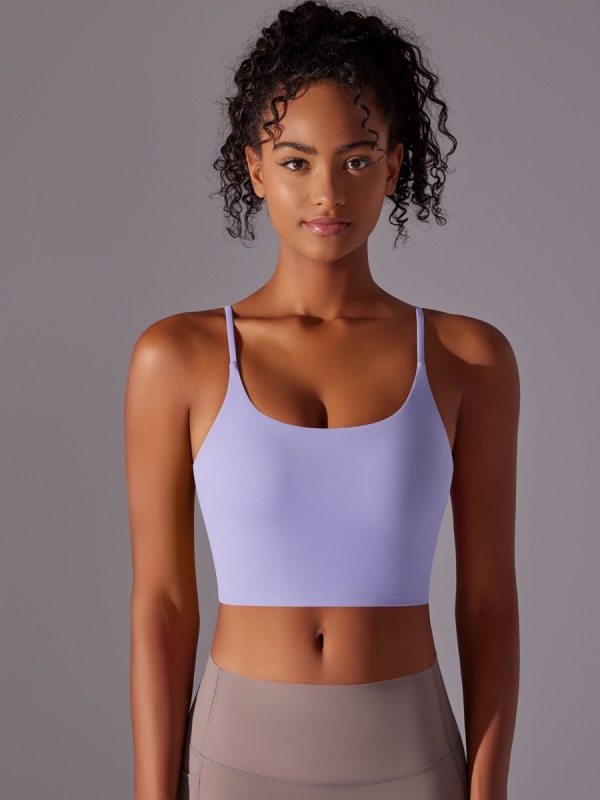 Double-Sided Nylon Semi-Fixed Cup Tight-Fitting High-Elastic Sports Bra
