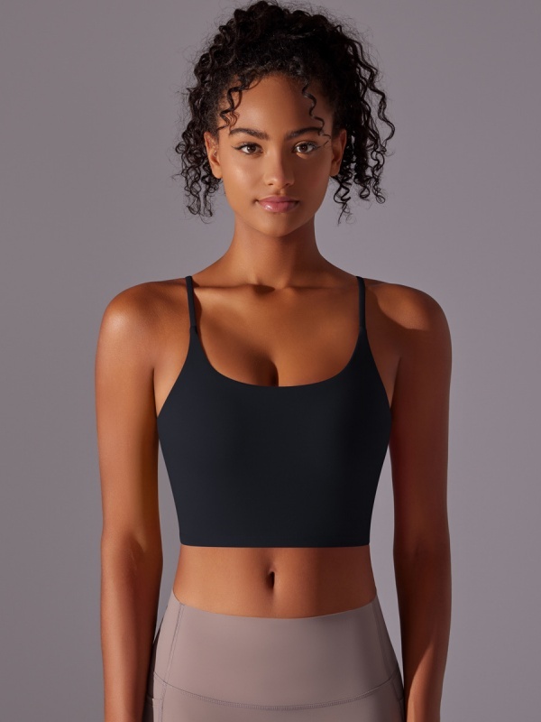 Flexvibe Double-Sided Nylon Sports Bra Semi-Fixed Cup High Elastic Tight Fit