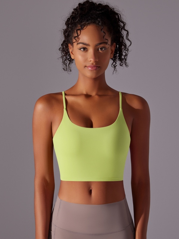 Flexvibe Double-Sided Nylon Sports Bra Semi-Fixed Cup High Elastic Tight Fit