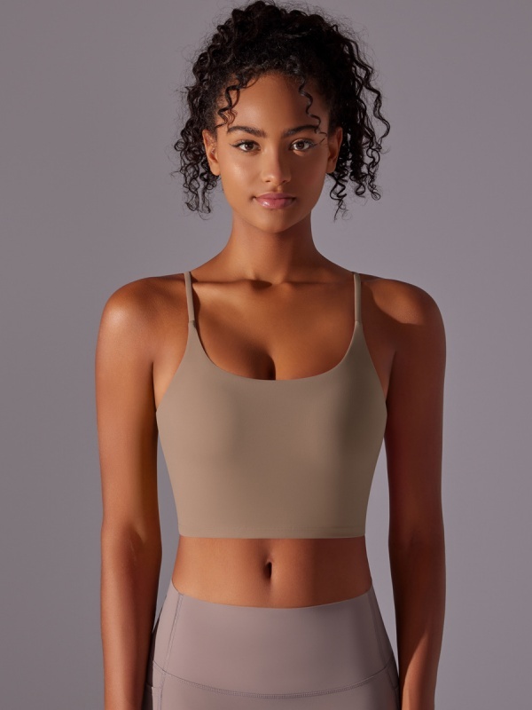 Flexvibe Double-Sided Nylon Sports Bra Semi-Fixed Cup High Elastic Tight Fit