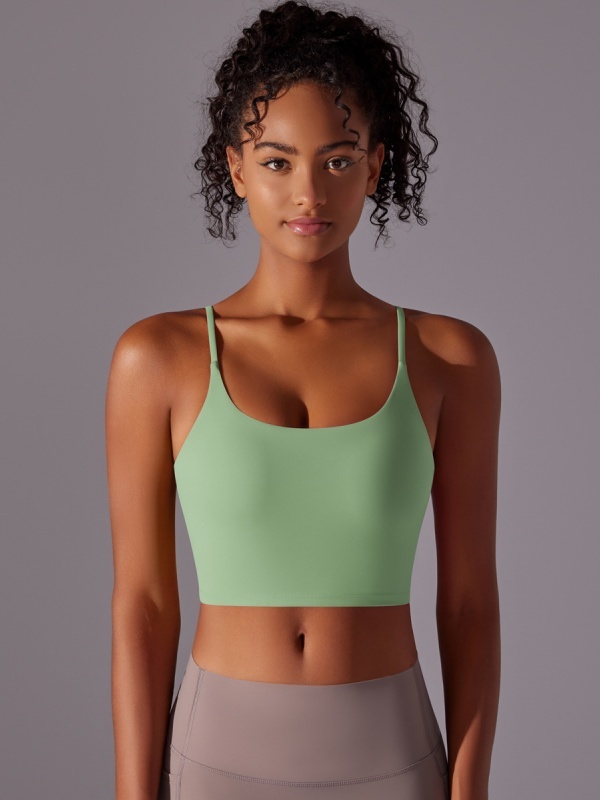 Flexvibe Double-Sided Nylon Sports Bra Semi-Fixed Cup High Elastic Tight Fit