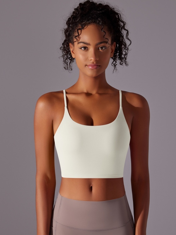 Flexvibe Double-Sided Nylon Sports Bra Semi-Fixed Cup High Elastic Tight Fit