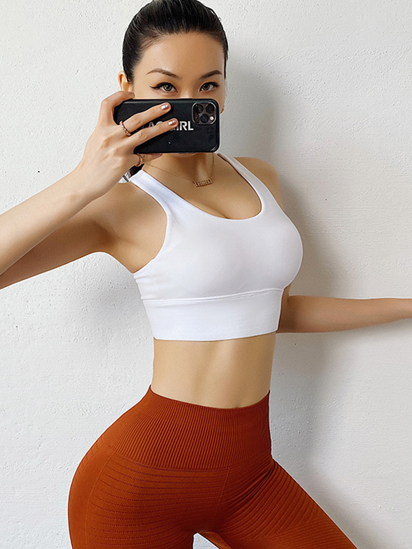 Crisscross Tank-Style Push-Up Sports Bra
