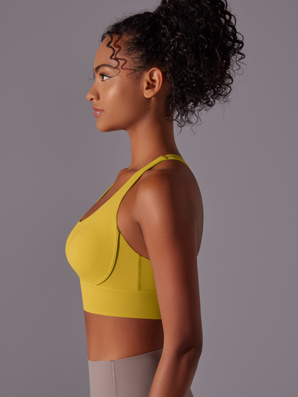 Flexvibe Double-Sided Brushed Sports Bra Cross Back Shockproof Fixed Pad