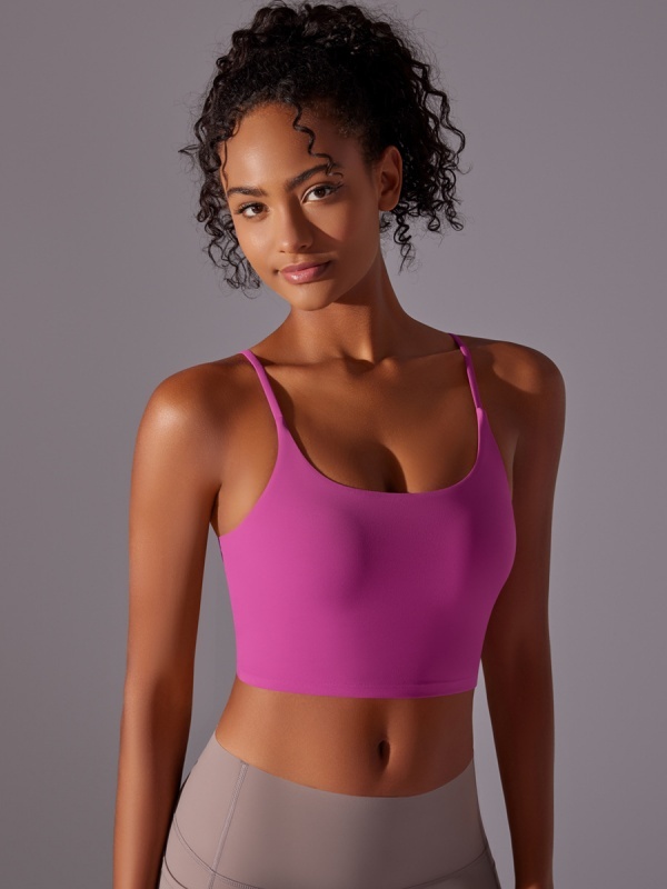 Double-Sided Nylon Semi-Fixed Cup Tight-Fitting High-Elastic Sports Bra