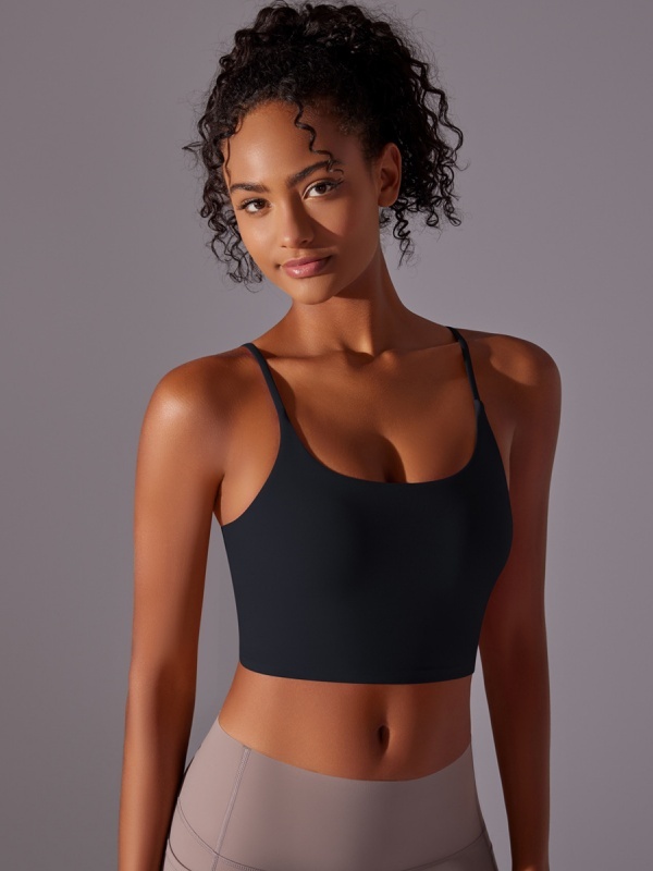 Flexvibe Double-Sided Nylon Sports Bra Semi-Fixed Cup High Elastic Tight Fit