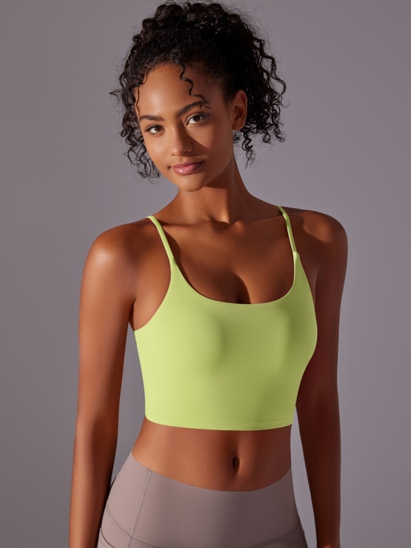 Flexvibe Double-Sided Nylon Sports Bra Semi-Fixed Cup High Elastic Tight Fit