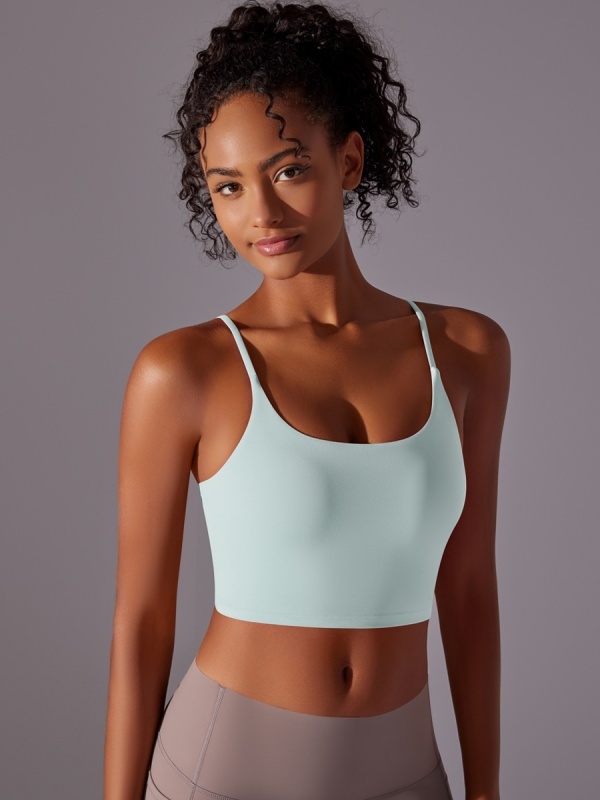 Flexvibe Double-Sided Nylon Sports Bra Semi-Fixed Cup High Elastic Tight Fit