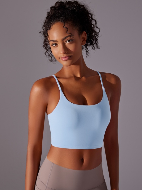 Flexvibe Double-Sided Nylon Sports Bra Semi-Fixed Cup High Elastic Tight Fit