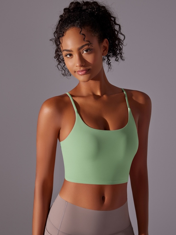 Flexvibe Double-Sided Nylon Sports Bra Semi-Fixed Cup High Elastic Tight Fit