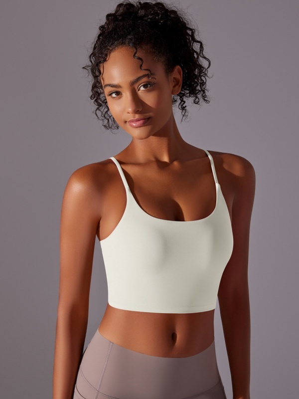 Flexvibe Double-Sided Nylon Sports Bra Semi-Fixed Cup High Elastic Tight Fit