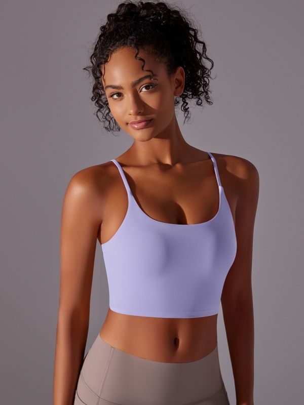 Double-Sided Nylon Semi-Fixed Cup Tight-Fitting High-Elastic Sports Bra