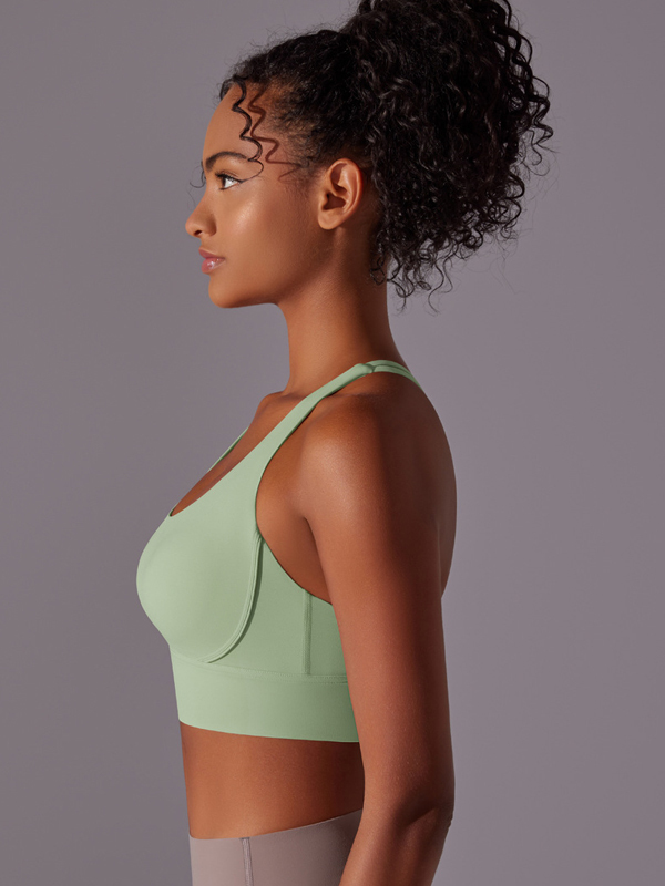 Flexvibe Double-Sided Brushed Sports Bra Cross Back Shockproof Fixed Pad