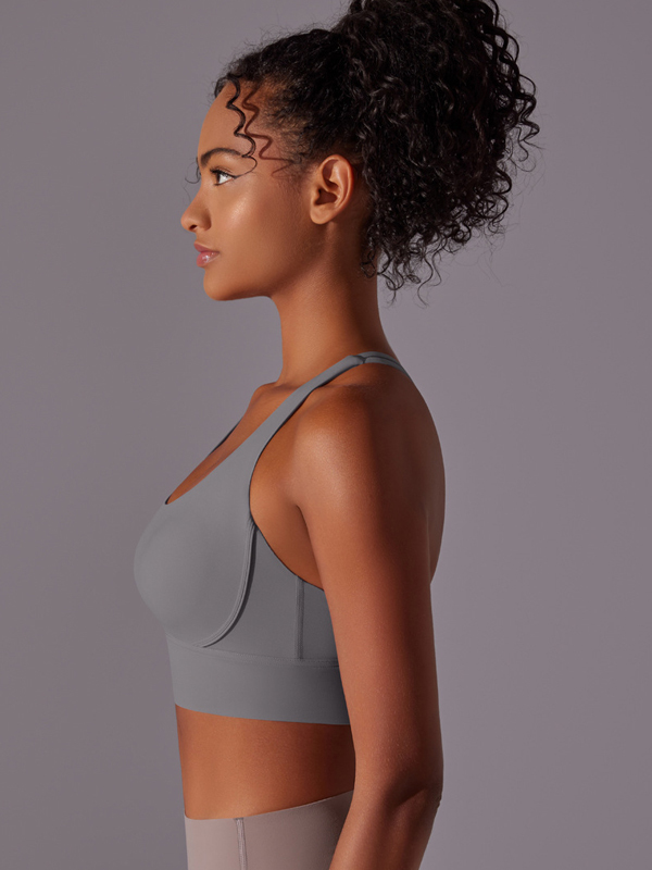 Flexvibe Double-Sided Brushed Sports Bra Cross Back Shockproof Fixed Pad