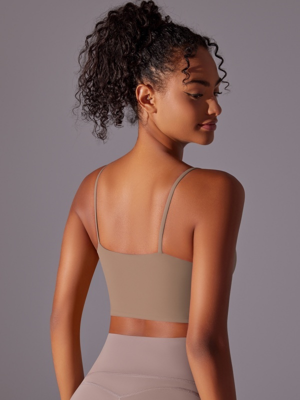 Flexvibe Double-Sided Nylon Sports Bra Semi-Fixed Cup High Elastic Tight Fit