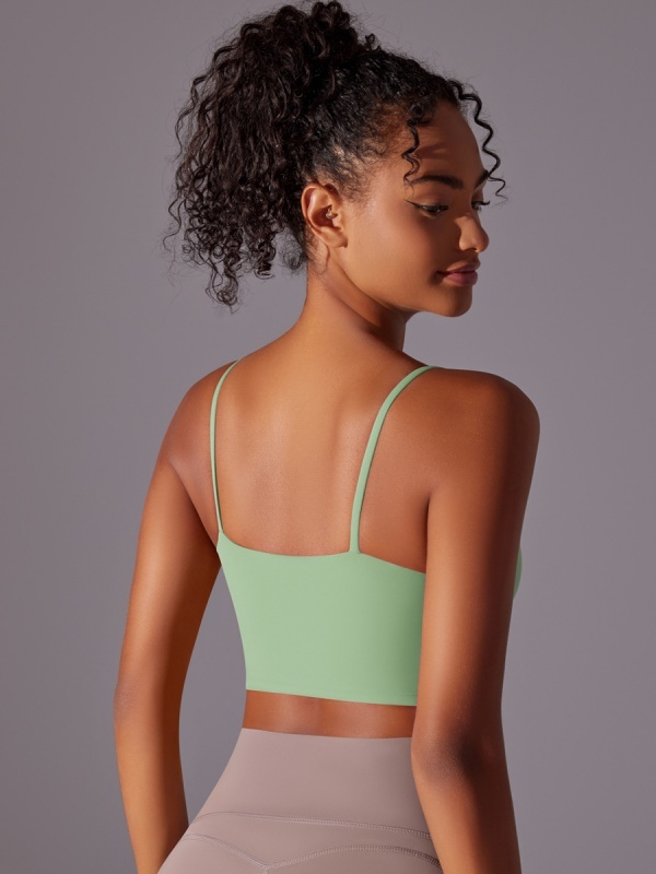 Flexvibe Double-Sided Nylon Sports Bra Semi-Fixed Cup High Elastic Tight Fit