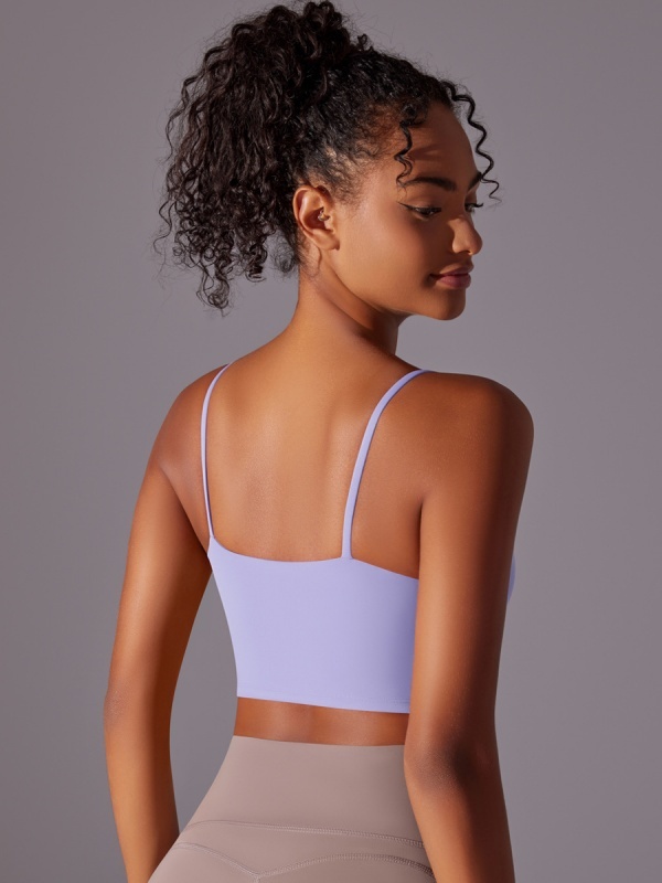 Double-Sided Nylon Semi-Fixed Cup Tight-Fitting High-Elastic Sports Bra