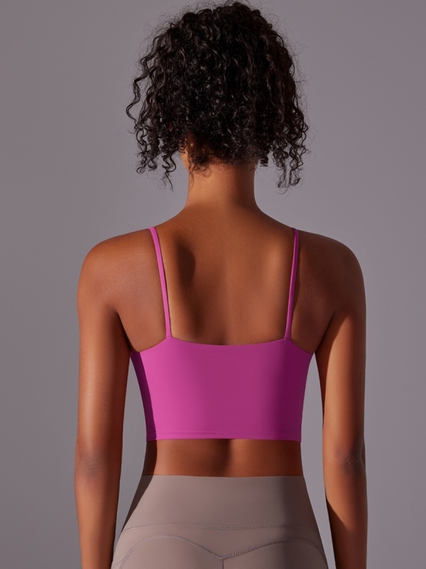 Double-Sided Nylon Semi-Fixed Cup Tight-Fitting High-Elastic Sports Bra