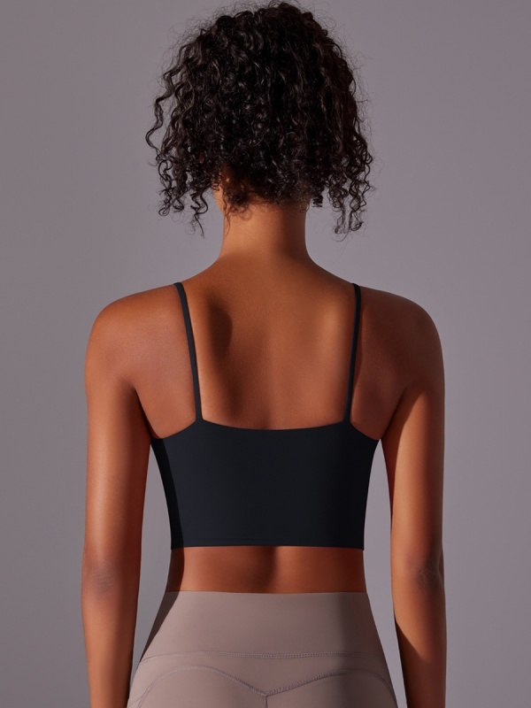 Flexvibe Double-Sided Nylon Sports Bra Semi-Fixed Cup High Elastic Tight Fit